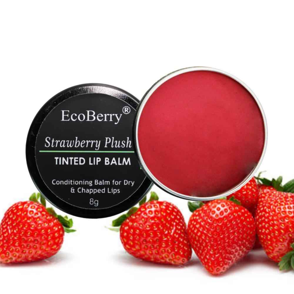 Buy Ecoberry Strawberry Plush Tinted Lip Balm 8 gm - Purplle