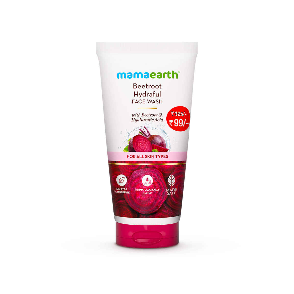 Buy Mamaearth Beetroot Hydraful Face Wash with Beetroot & Hyaluronic Acid For Hydrated Pink Glow 100 ml | Gently Cleanses | Hydrates & Soothes Skin | Soap Free | Hydrating Gentle Face Wash| Non-Drying - Purplle