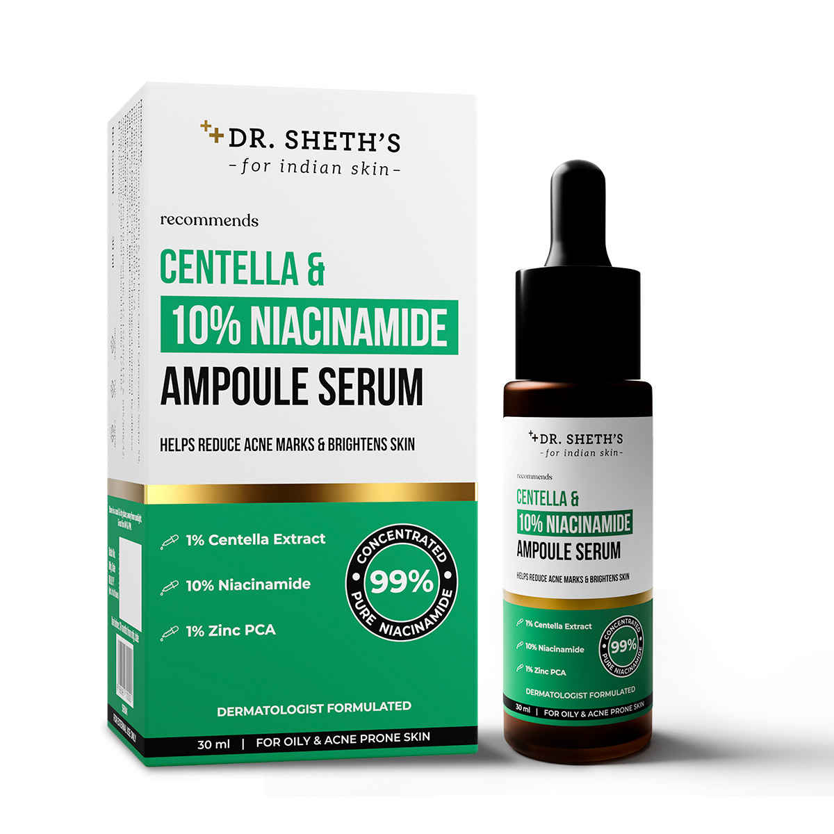 Buy Dr. Sheth's Centella & 10% Niacinamide Ampoule Serum - 30 ml - Purplle