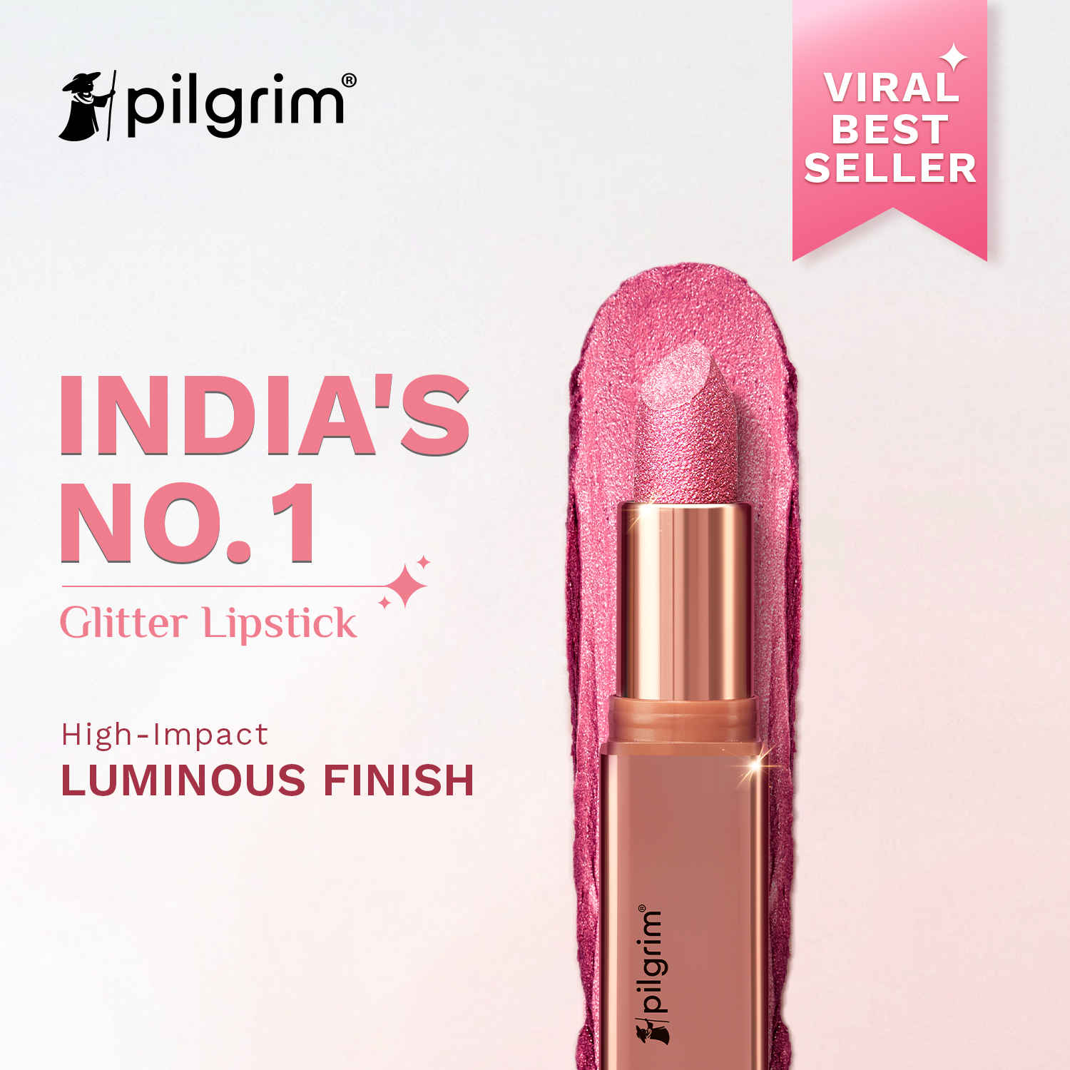 Buy Pilgrim Chic Haseena-06 Luxurious 3-D Glitter Lipstick With Matte Finish (4.2 gm) - Purplle