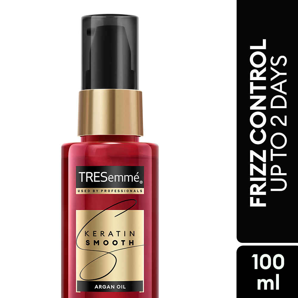 Buy Tresemme Keratin Smooth Anti-Frizz Hair Serum (100 ml ) | with Argan Oil, for 2X Smoother Hair and Long Lasting Frizz control upto 48H even in 80% humidity - Purplle
