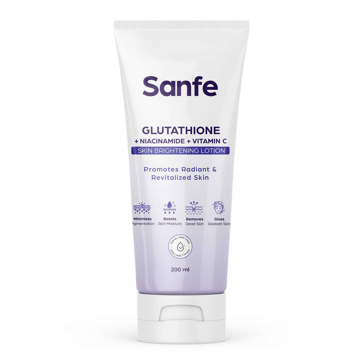 Buy Sanfe Glutathione + Niacinamide + Vitamin C Skin Brightening Lotion | Hydrating, Minimizes pigmentation, Removes Dead Skin | Skin whitening lotion for women and men | Tan Removal Hyperpigmentation & Glow 200 ml - Purplle