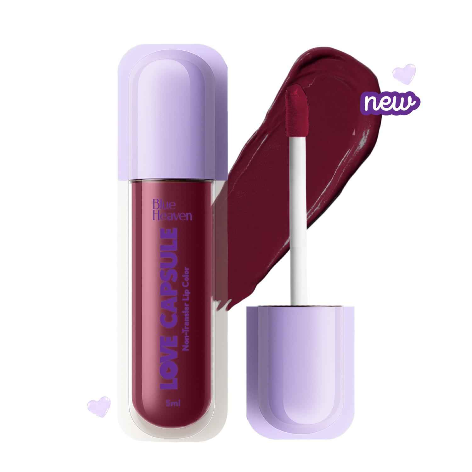 Buy Blue Heaven Love Capsule Non Transfer Lip Colour | Intense Color Payoff | Long Lasting | One Swipe Formula | Liquid lipstick Waterproof & Smudge Proof | Twisted Maroon , 5 ml - Purplle