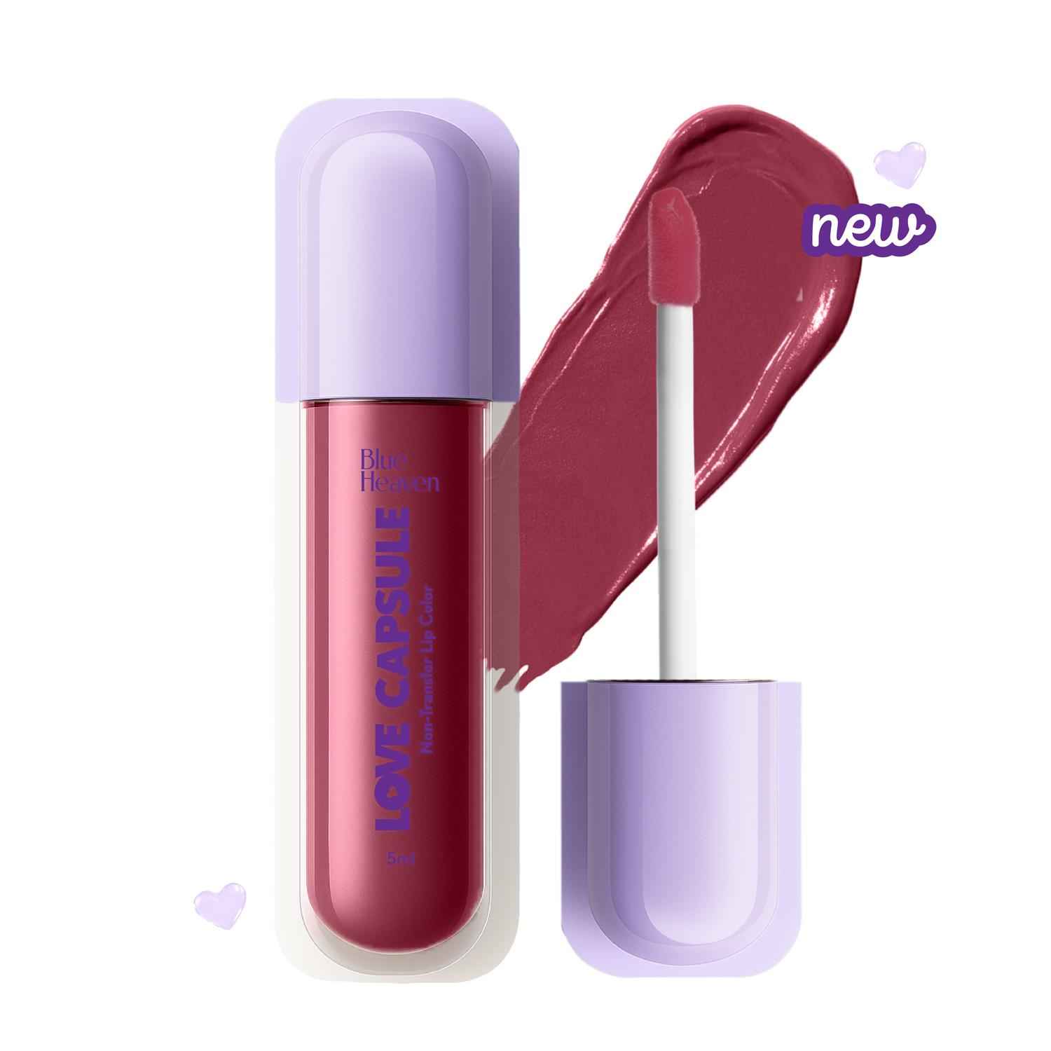 Buy Blue Heaven Love Capsule Non Transfer Lip Colour | Intense Color Payoff | Long Lasting | One Swipe Formula | Liquid lipstick Waterproof & Smudge Proof | Exclusive Pink , 5 ml - Purplle