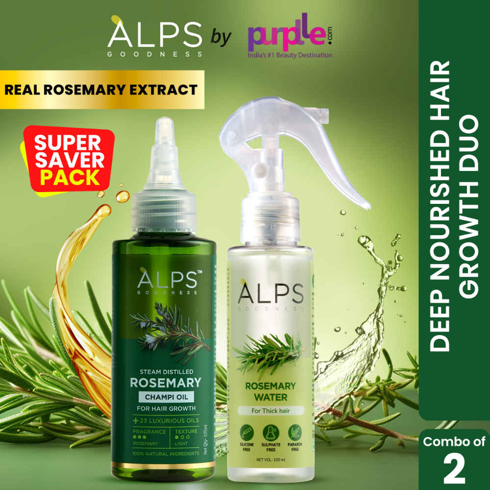 Buy Alps Goodness Deep Nourished Hair Growth Duo with Rosemary Water Spray (100 ml) & Rosemary Hair Oil (105 ml) | Thick-Long Hair | Reduced Hairfall Combo of 2 - Purplle