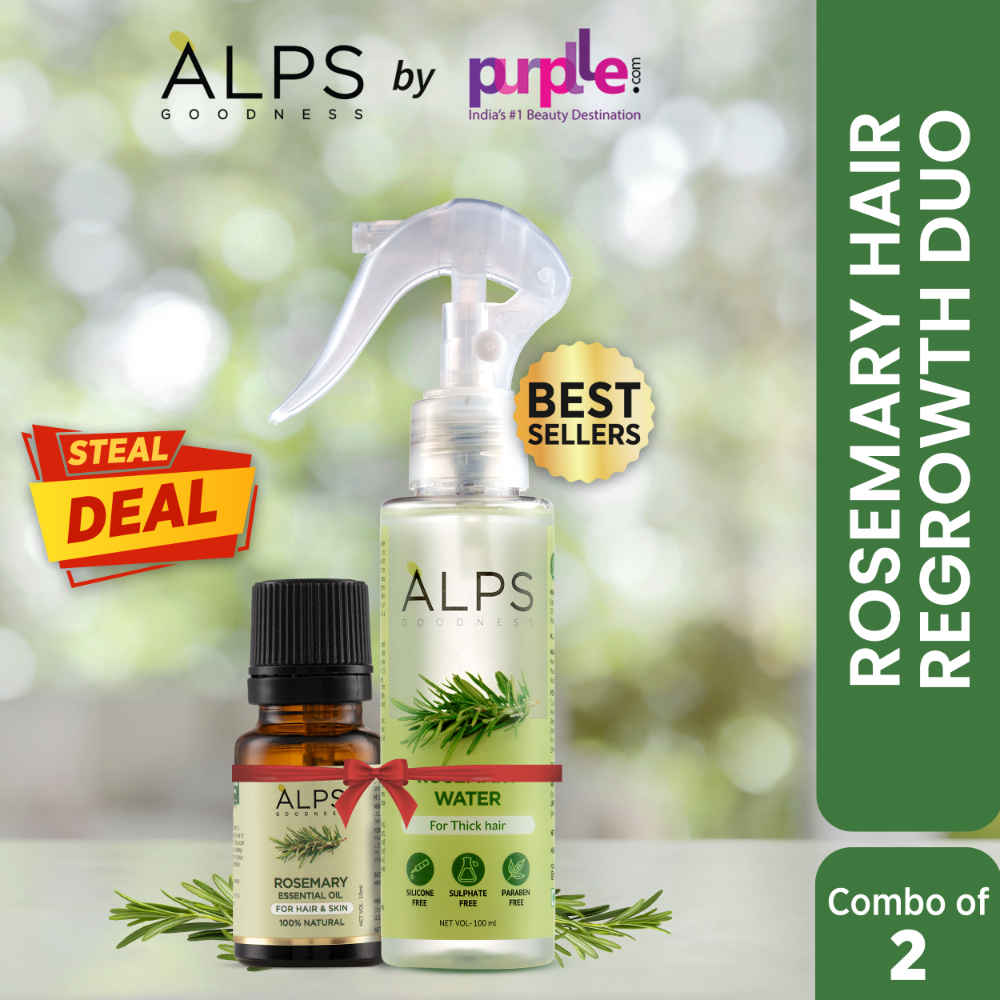 Buy Alps Goodness Rosemary Hair Growth Duo | With Rosemary Hair Spray (100 ml) & Rosemary Essential Oil (10 ml) I For Skin & Hair I Improves Scalp Health I Fights Acne Combo of 2 - Purplle