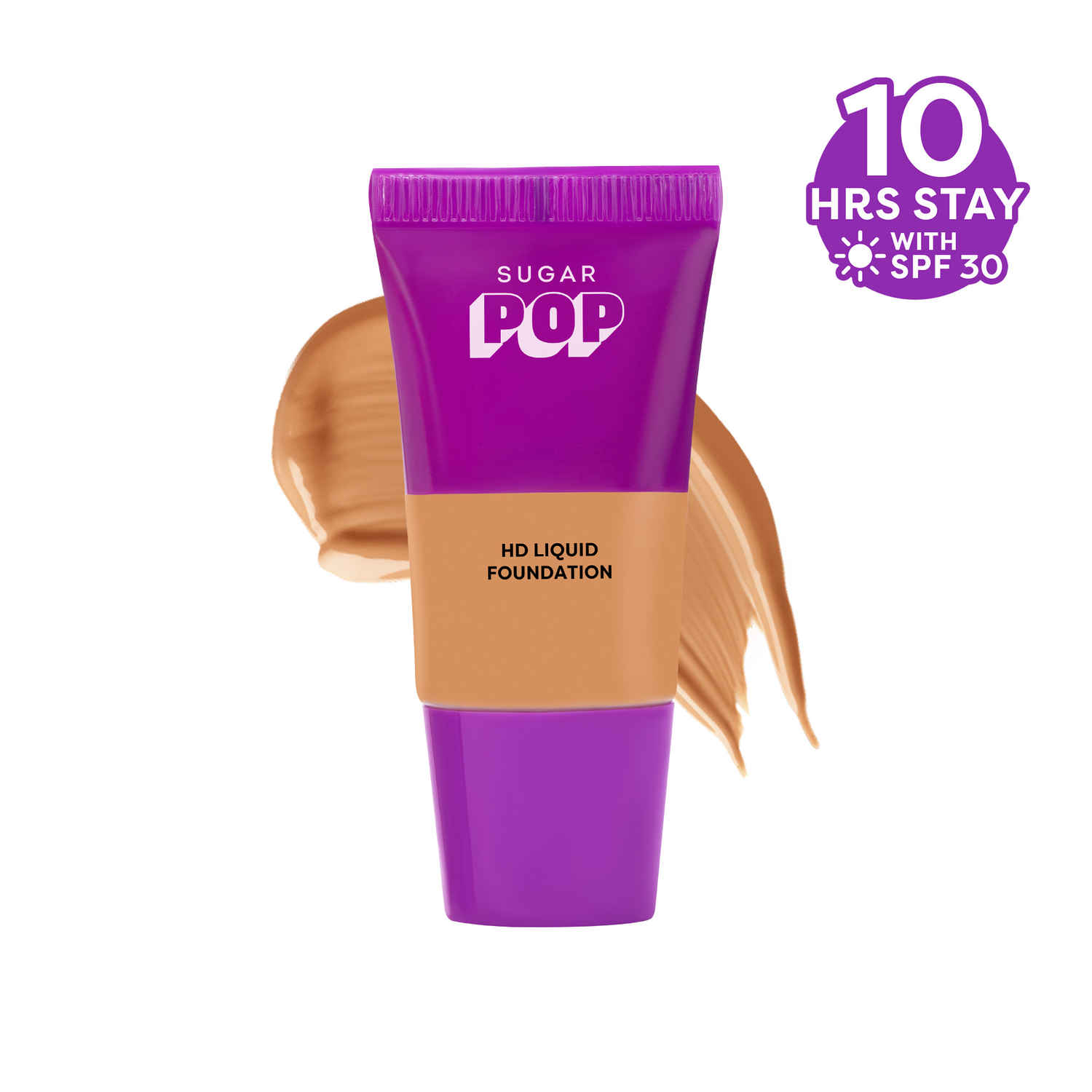 Buy SUGAR POP HD Liquid Foundation Tube with SPF 30 | Lasts upto 10hrs | Full Coverage | Water-Resistant | Matte Finish | 18 ml - 15 Fig - Purplle