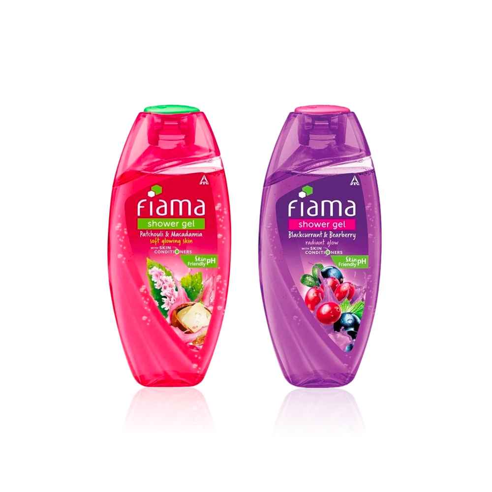 Buy Fiama Glow & Radiance Combo of 2(Blackcurrant & Bearberry 250 ml + Patchouli & Macadamia 250 ml) - Purplle