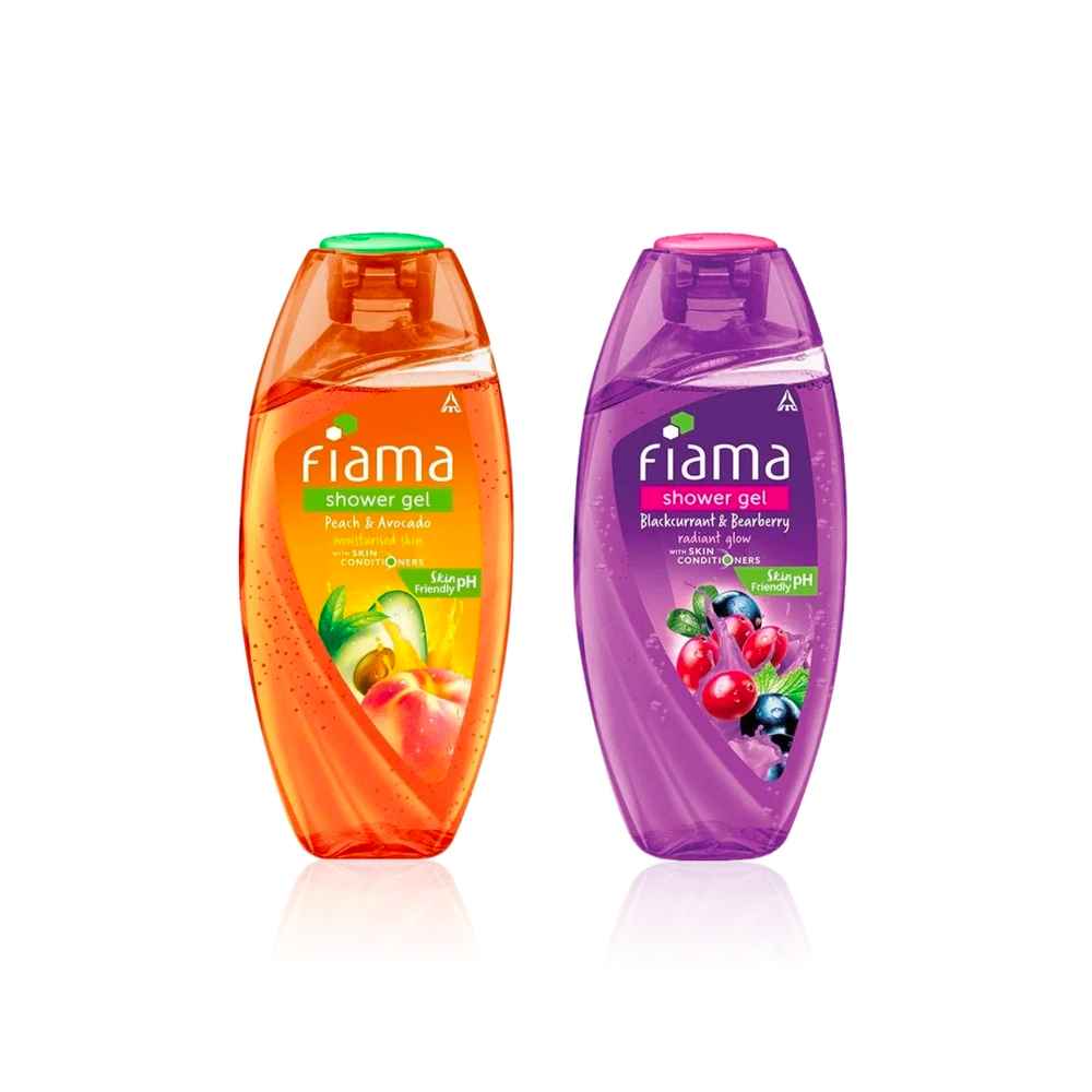 Buy Fiama Peach Glow Combo of 2(Blackcurrant & Bearberry 250 ml + Peach & Avocado 250 ml) - Purplle