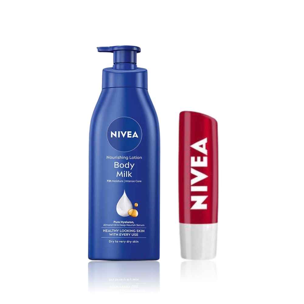 Buy Nivea Body Nourishing & Lip Care Duo( Nourishing Body Milk 400 ml + Lip Balm Fruity Cherry Shine 4.8 gm) - Purplle