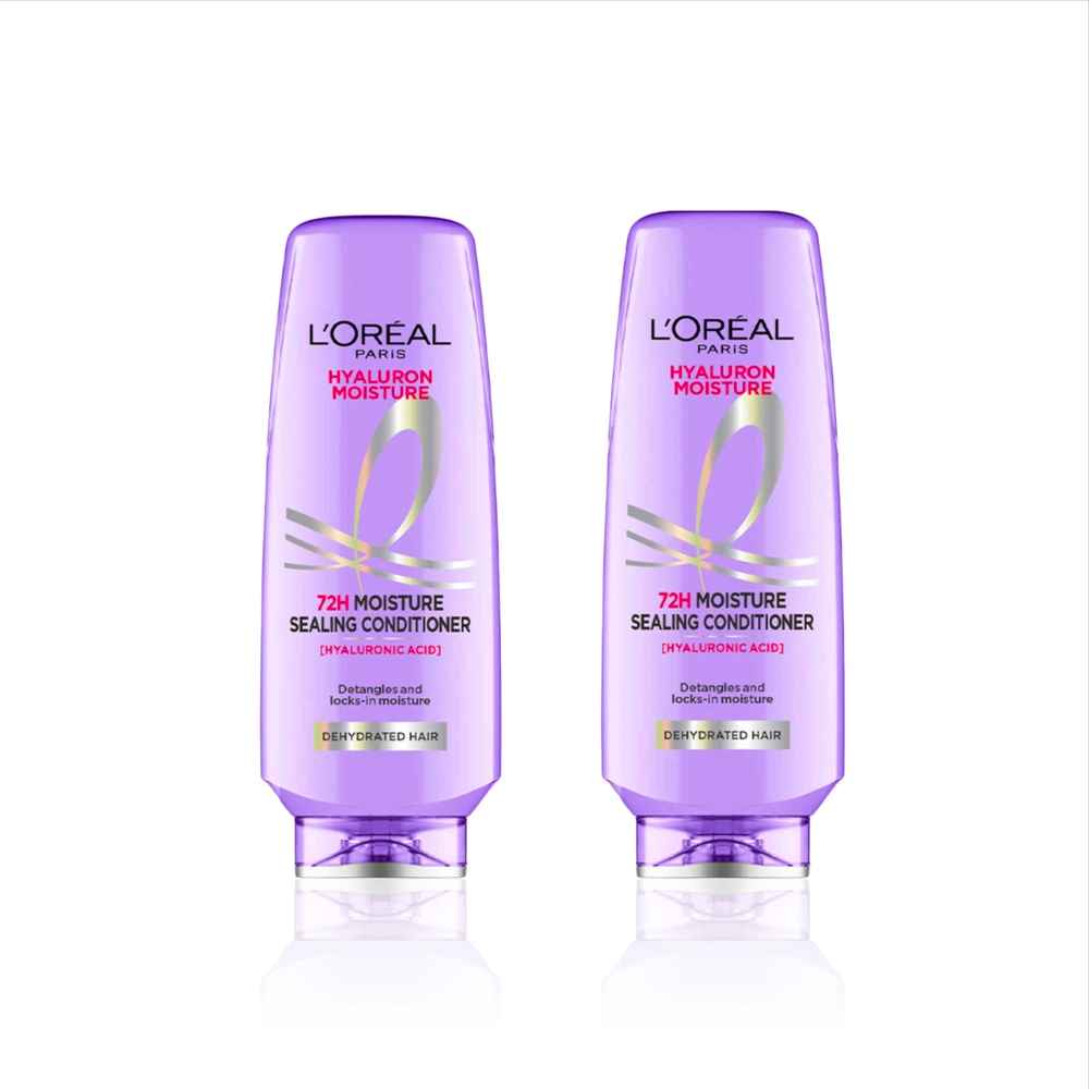 Buy L'Oreal Paris Hyaluron Moisture 72HR Moisture Sealing Conditioner powered by Hyaluronic Acid for Frizz-free Hydrated and Bouncy Hair Full of Life | 175 ml (Pack of 2) - Purplle