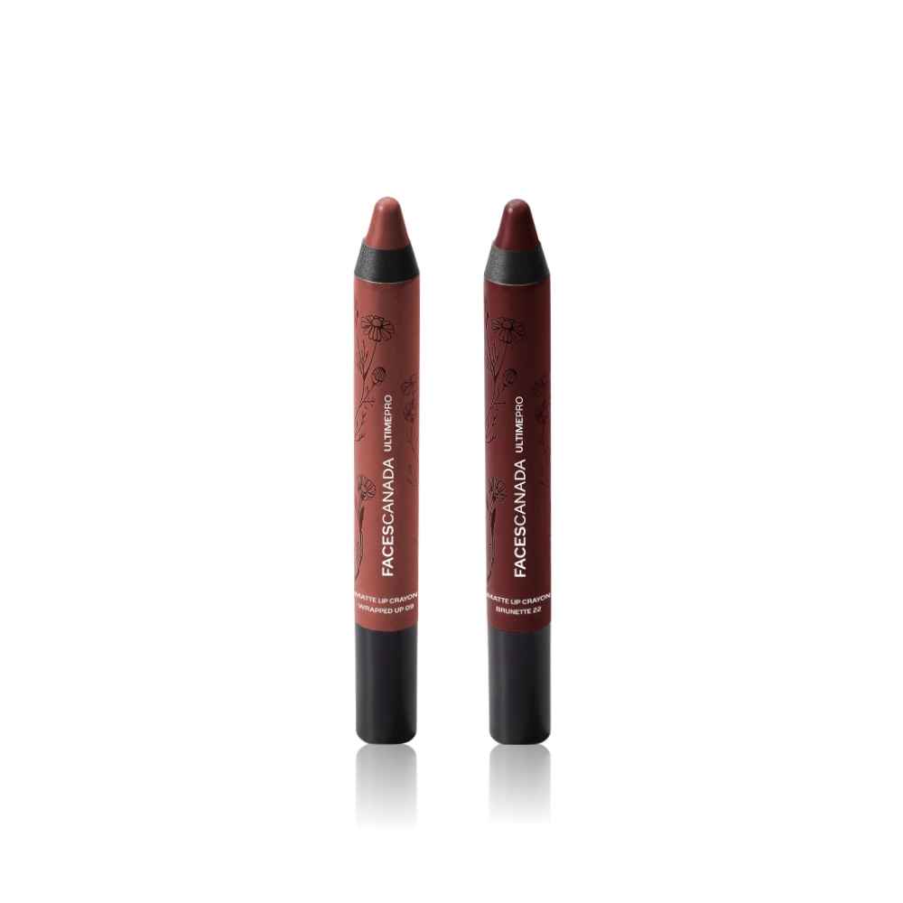 Buy Faces Matte Muse Combo (Ultime Pro Matte Lip Crayon - Wrapped Up & Ultime Pro Matte Lip Crayon - Brunette) 1 pc - Purplle