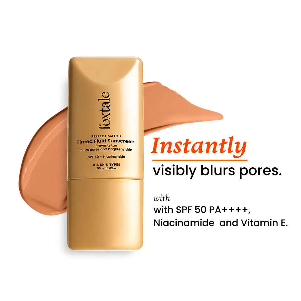 Buy Foxtale Perfect Match Tinted Fluid Sunscreen (Mocha) 50 ml - Purplle