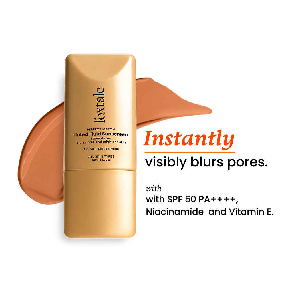 Buy Foxtale Perfect Match Tinted Fluid Sunscreen (Coco) 50 ml - Purplle