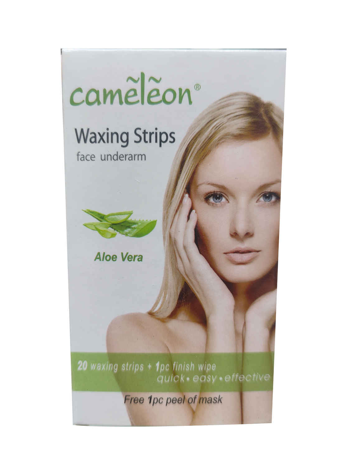 Buy Cameleon face, underarm waxing strips (Aloe Vera) 20 pc - Purplle