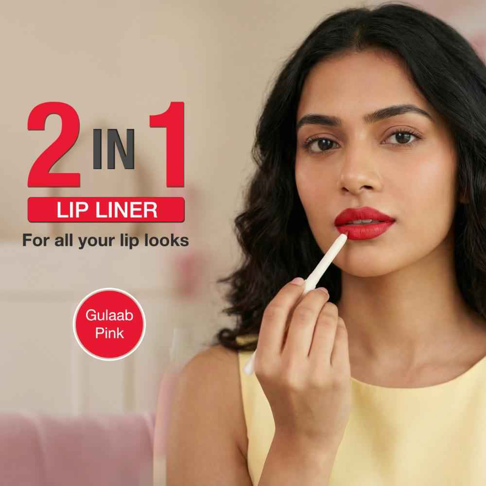Buy NY Bae 2-in-1 Lip Liner & Lip Colour - Shade- Gulaab Pink | Smooth Creamy Glide | Rich Colour Payoff | Matte, Non-Drying | Easy to Line & Fill | 6 Indian-Skin-Friendly Shades - Purplle