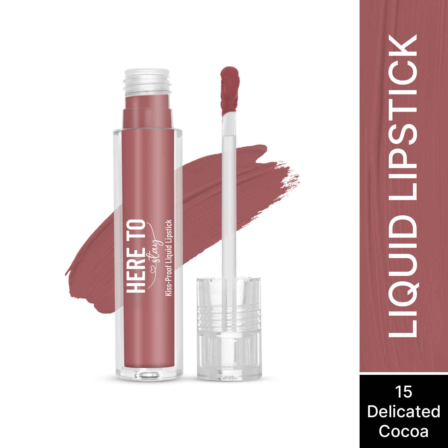Buy Swiss Beauty Select Here To Stay Liquid Matte Lipstick with Kiss-Proof Formula | Infused with Vitamin E | Non-Transfer | Smudgeproof | 12-18 Hrs Stay - Delicate Cocoa 3 ml - Purplle
