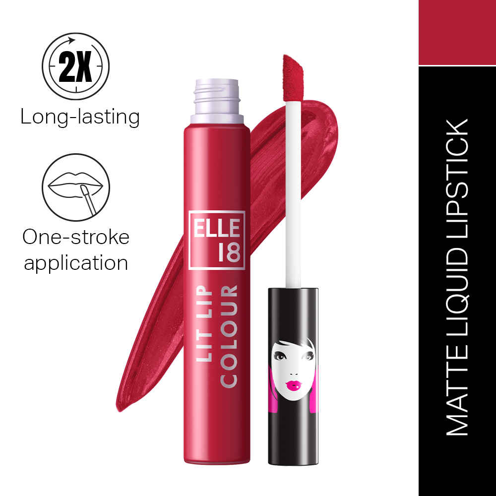 Buy Elle18 Liquid Lip Color|| Wanderlust Red|| 5.6 ml - Purplle