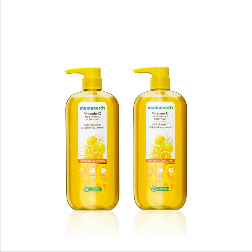 Buy Mamaearth Vitamin C Moisturizing Body Wash with Vitamin C & Lemon Scent for Radiant Glow & Skin Illumination (500 ml) Pack of 2 - Purplle