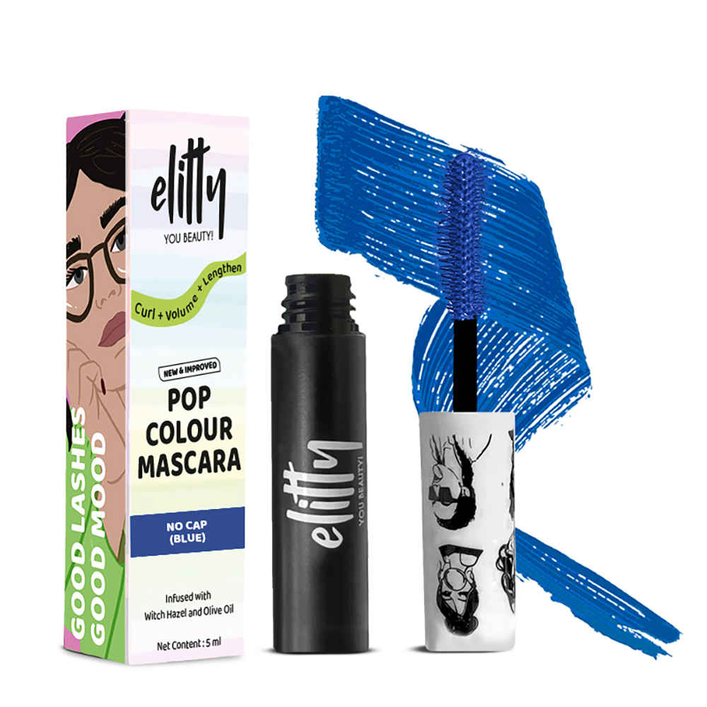 Buy Elitty Beauty Blue Pop Colored Lush Lashes Mascara - No Cap - 5 gm - Purplle