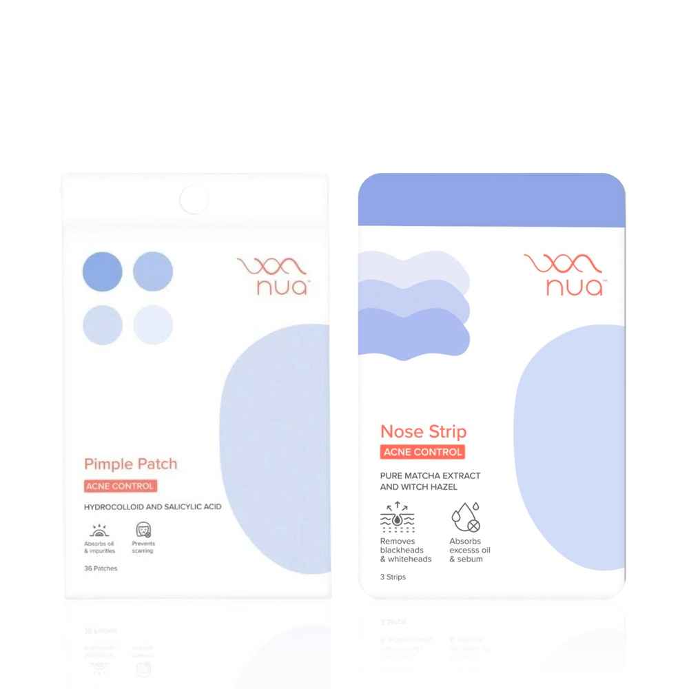 Buy Nua Clear Skin Combo – Pimple Patch (36 pcs) + Nose Strips (6 pcs) | Blackhead & Acne Control Kit Combo of 2 - Purplle