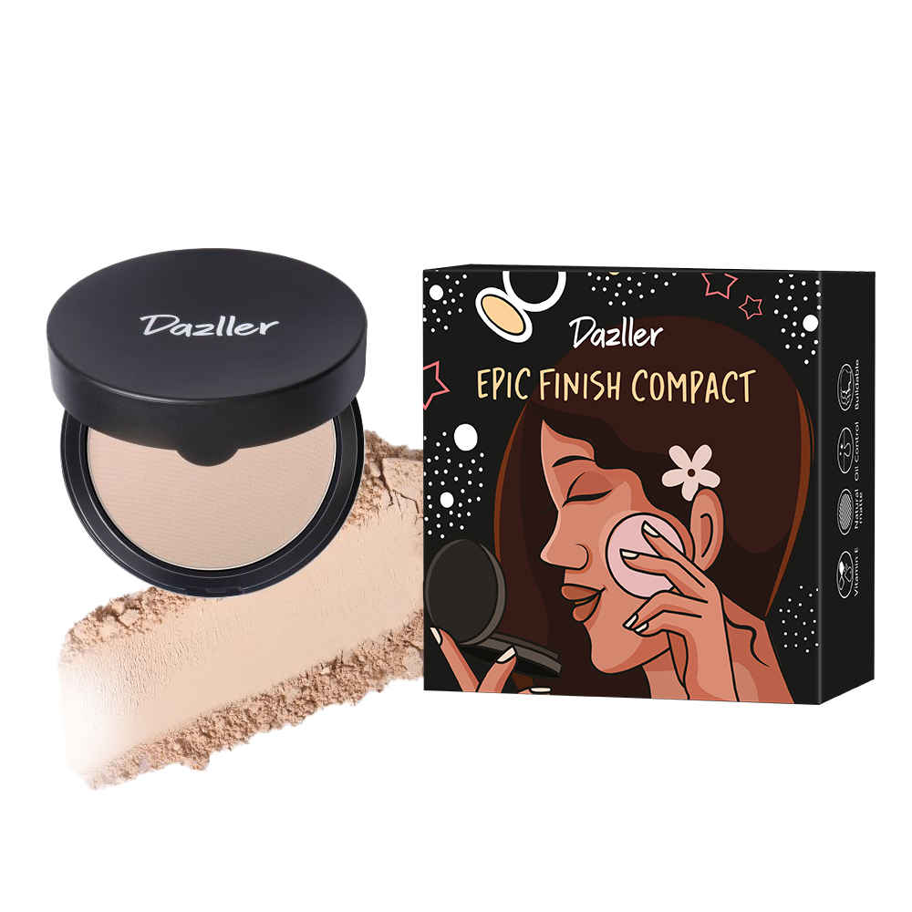 Buy Dazller Epic Finish Compact Powder |Natural Matte |Buildable Coverage |Oil Control With Vitamin E |For all Skin Types |Biscotti |12 gm - Purplle
