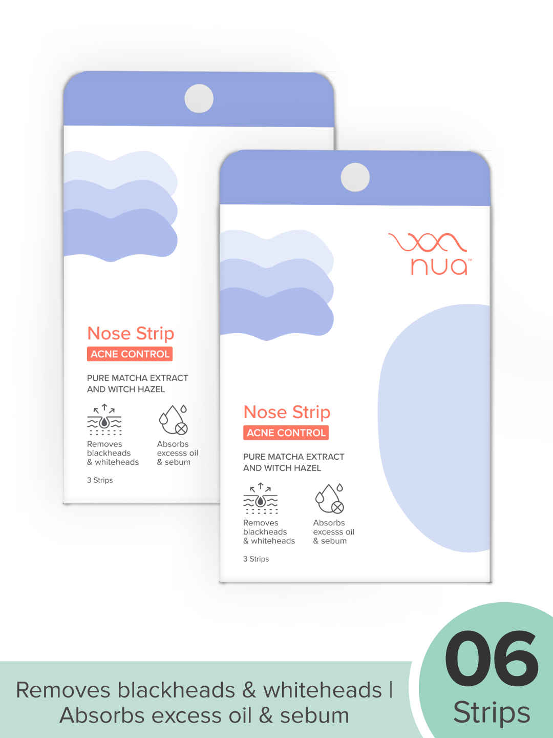 Buy Nua Nose Strip | Removes Blakcheads & Whiteheads | Absorbs Excess oil & Sebum | Pure Matcha and Witch Hazel | 100% Natural Extracts | Works within 10 minutes | Protects Skin Barrier | Safe on Skin, 6 Strips - Purplle