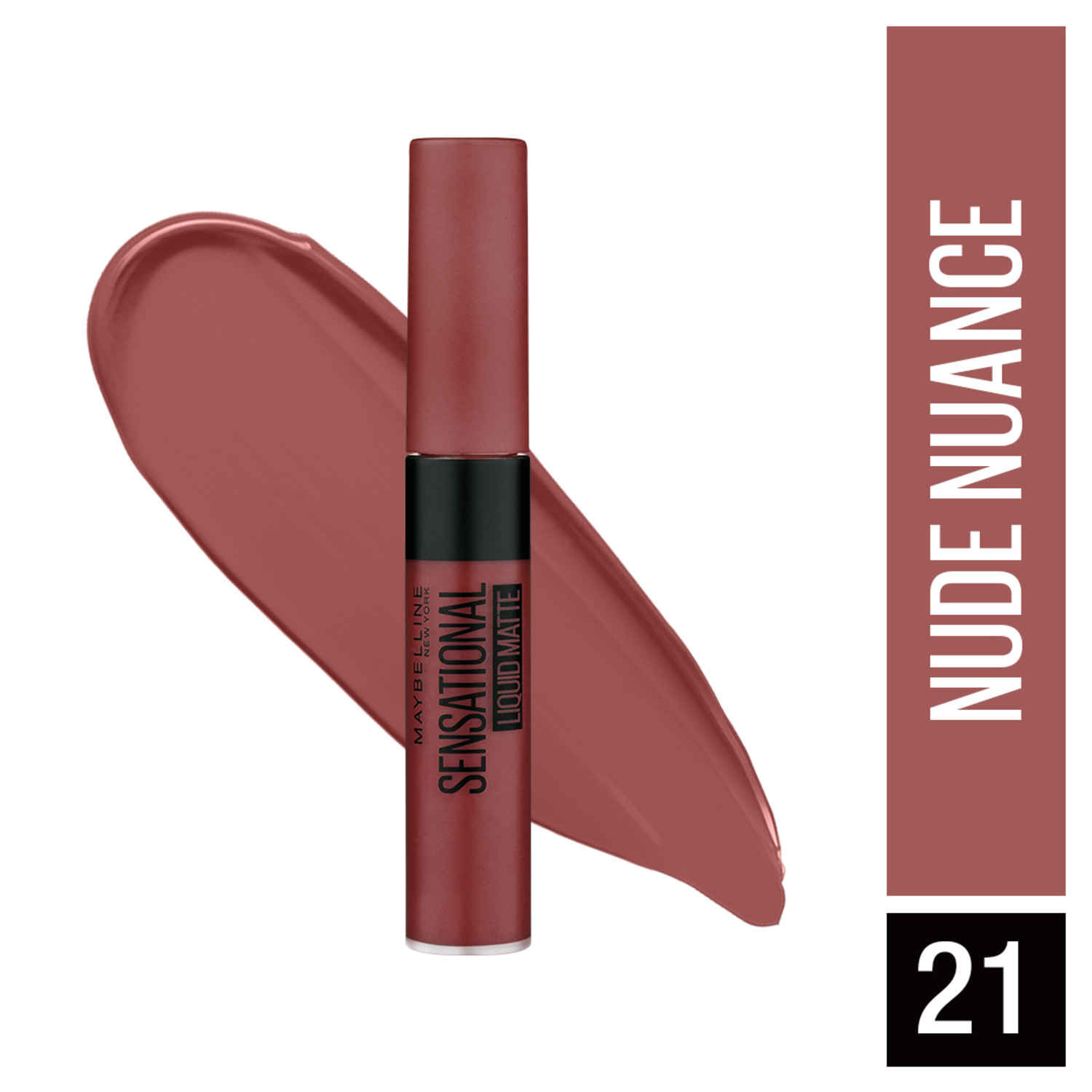 Buy Maybelline New York Sensational Liquid Matte Lipstick 21 Nude Nuance (7 ml) - Purplle