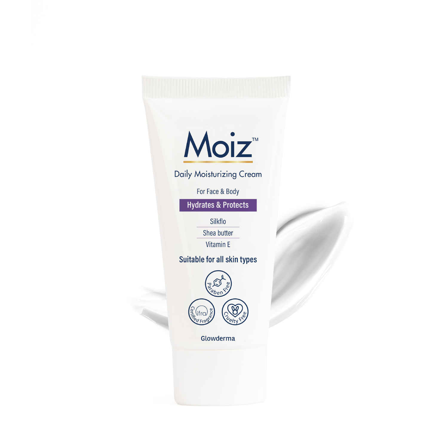 Buy Moiz Daily Moisturizing Cream for Face & Body | Formulated with 9 Moisturizers | Suitable for Sensitive Skin | Paraben free & Cruelty free | 50 gm - Purplle