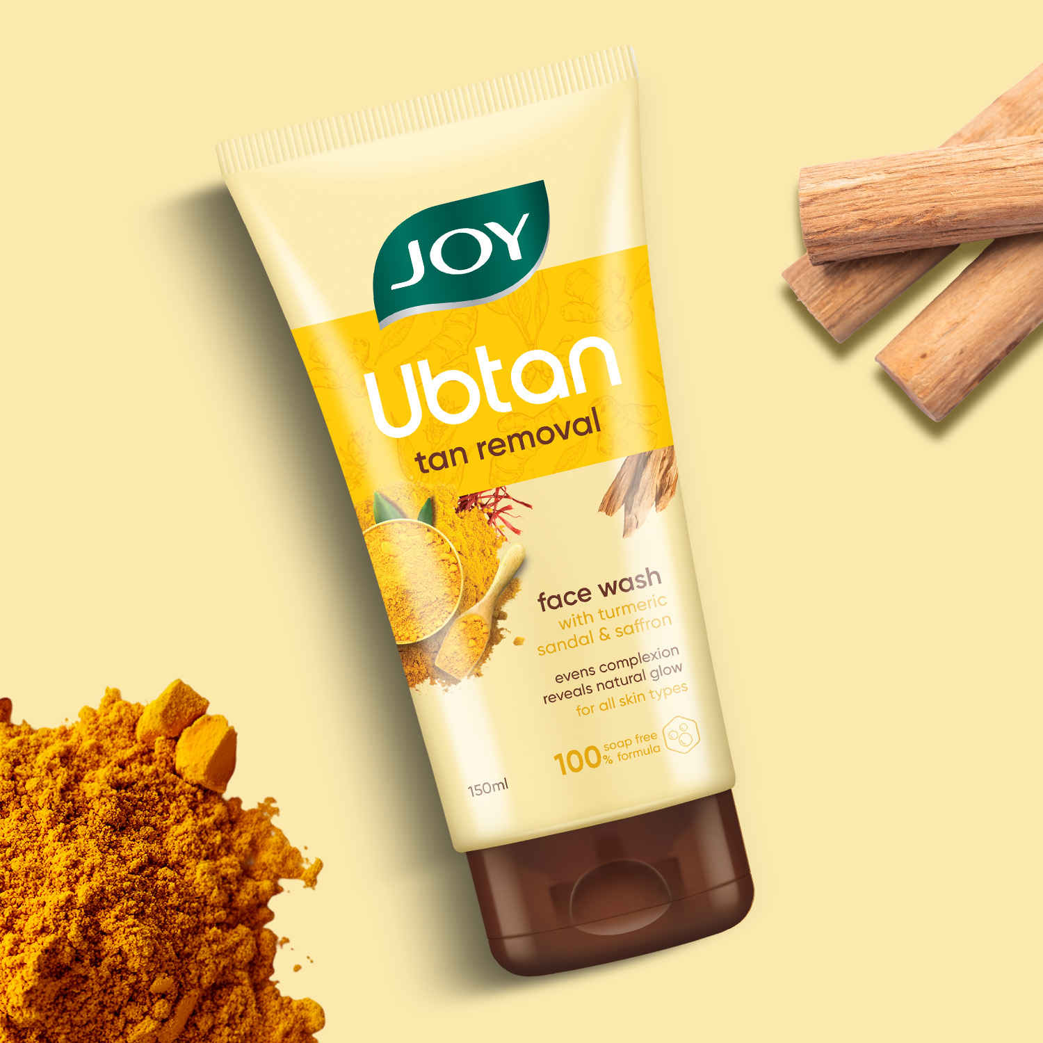 Buy Joy&nbsp;Ubtan tan removal Face Wash&nbsp;- (150 ml) | Enriched with Turmeric, Saffron &&nbsp;Sandal&nbsp;| Suitable for All Skin Types - Purplle