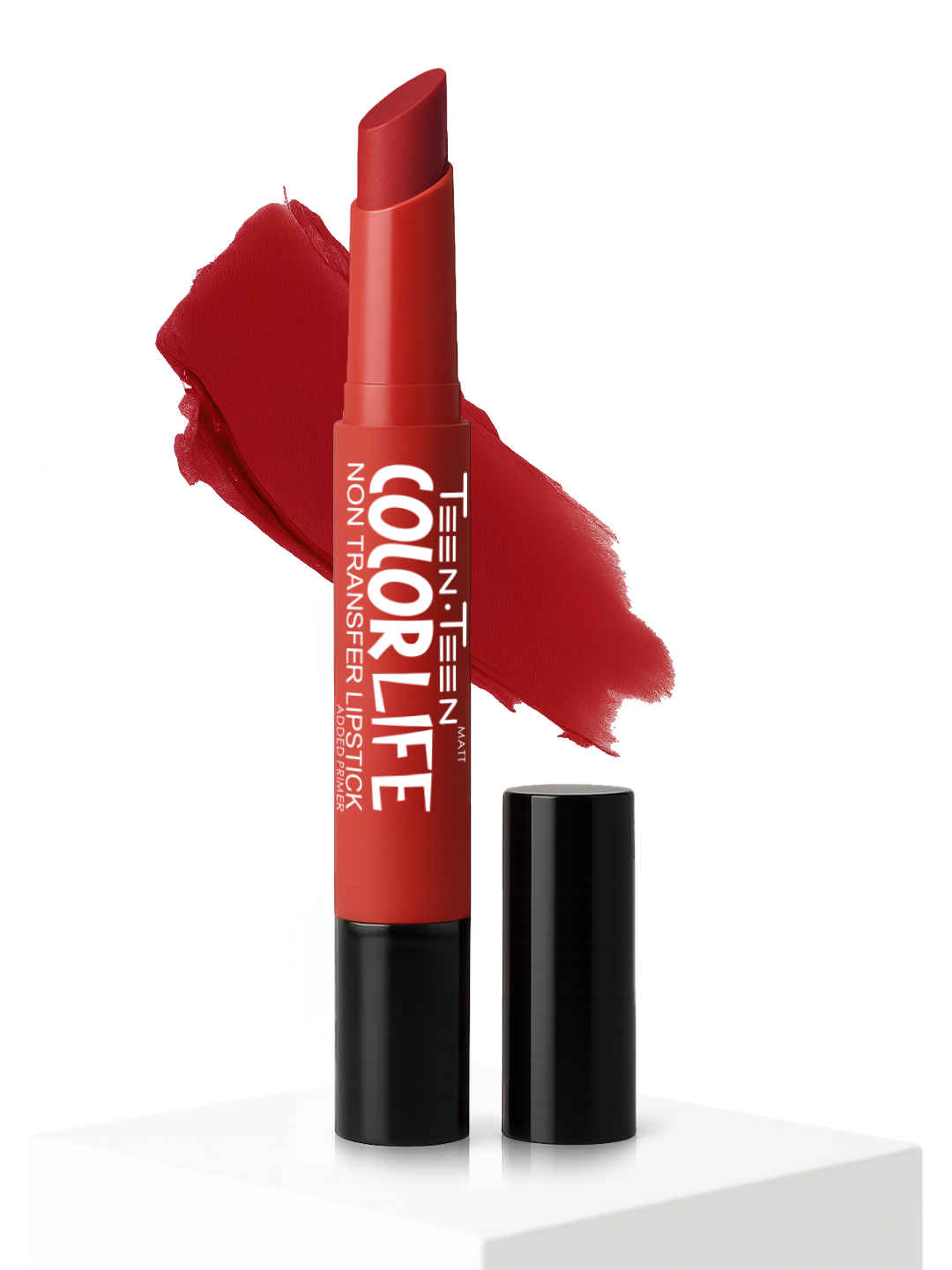 Buy Teen Teen Cosmetics Color Life Nontransfer Lipstick(With Primer) - Coral Red/07, 2 gm - Purplle