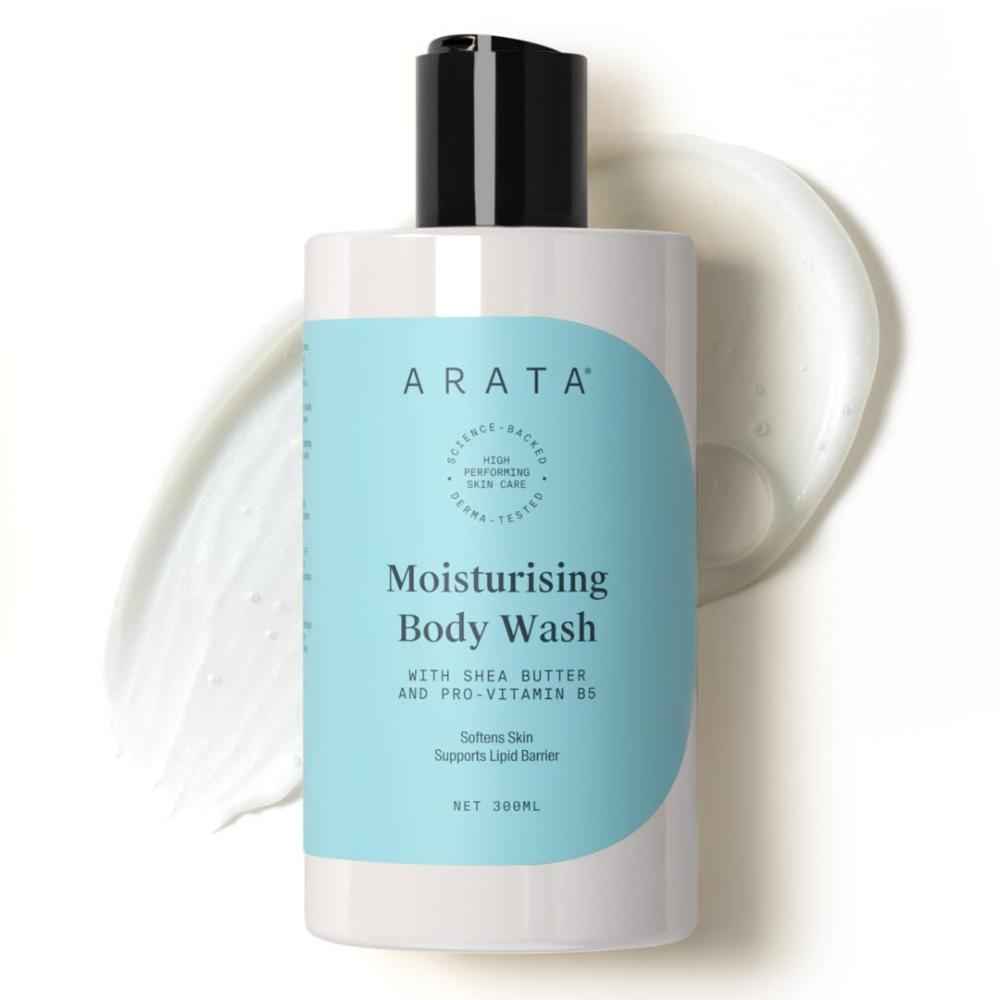 Buy Arata Moisturising Body Wash for Dry Skin with Shea Butter & Glycerine | Protects Skin Barrier | Velvety Soft Skin | Body Wash for Women & Men | Paraben & Silicone-Free | For All Skin Types | 300 ml - Purplle
