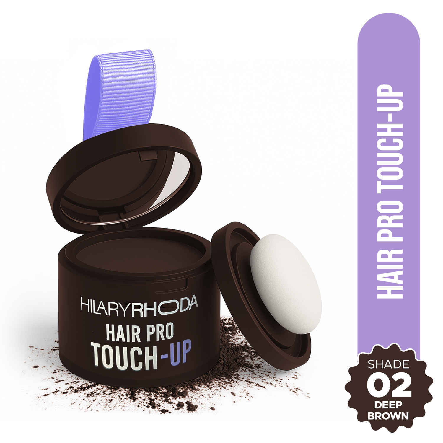 Buy Hilary Rhoda Hair Pro Touch Up Brown color | Instant Grey Roots & Bald Spots Coverage | Fuller & Denser Look | Matte Finish & Sweat Proof | Long-Lasting & Fine Powder | Highly Pigmented & Flawless Application - 3 gm (Deep Brown - Shade 02) - Purplle