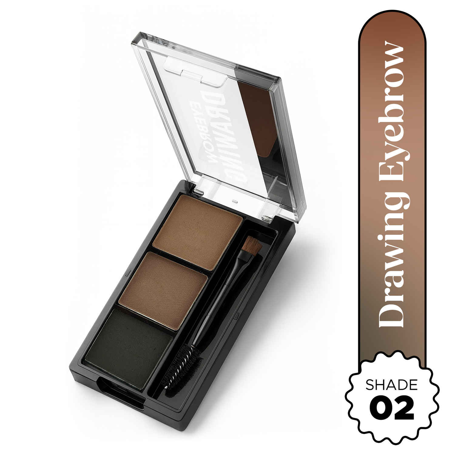 Buy Hilary Rhoda Drawing Eyebrow Palette | Highly Blendable & Superfine Particles | 3 Natural Shades & Comes with a Spoolie | Long Lasting & Waterproof - 7.2 gm (Shade - 02) - Purplle