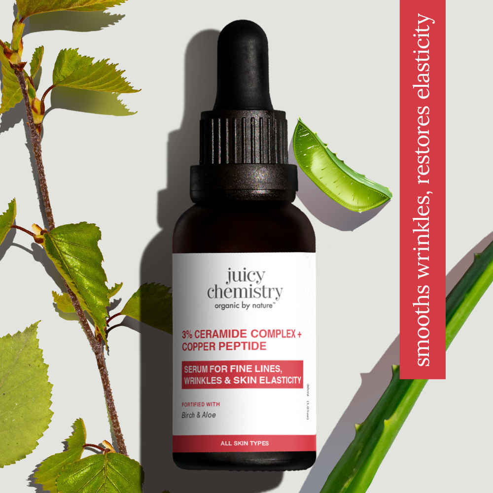 Buy Juicy Chemistry 3% Ceramide Complex + Copper Peptide Serum, 30 ml | Barrier Repair | Anti-Aging Face Serum for Hydrated & Firm Skin | Organic | Lightweight & Non-Greasy | For Men & Women - Purplle