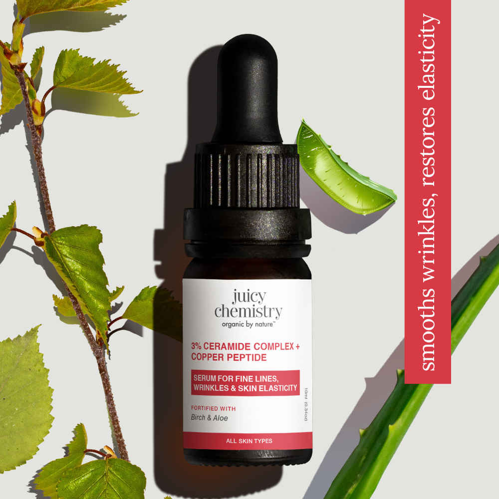 Buy Juicy Chemistry 3% Ceramide Complex + Copper Peptide Serum, 10 ml | Barrier Repair | Anti-Aging Face Serum for Hydrated & Firm Skin | Organic | Lightweight & Non-Greasy | For Men & Women - Purplle