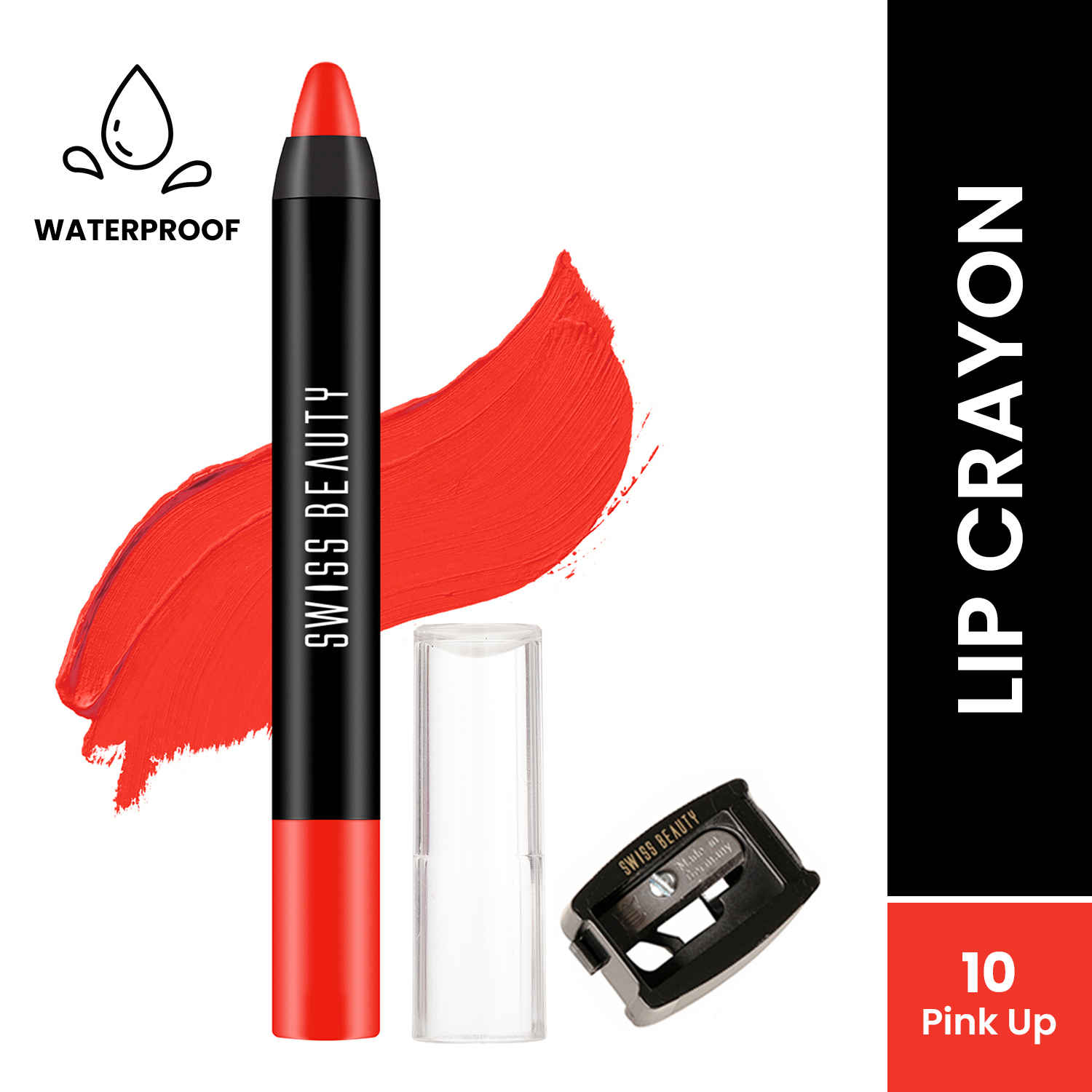 Buy Swiss Beauty Stay Maxx Lip Crayon | 12-Hour Stay | Waterproof | Smudge-Proof | Matte Finish | Hydrating Formula| Free Sharpener Included - Pink Up 3.5 gm - Purplle