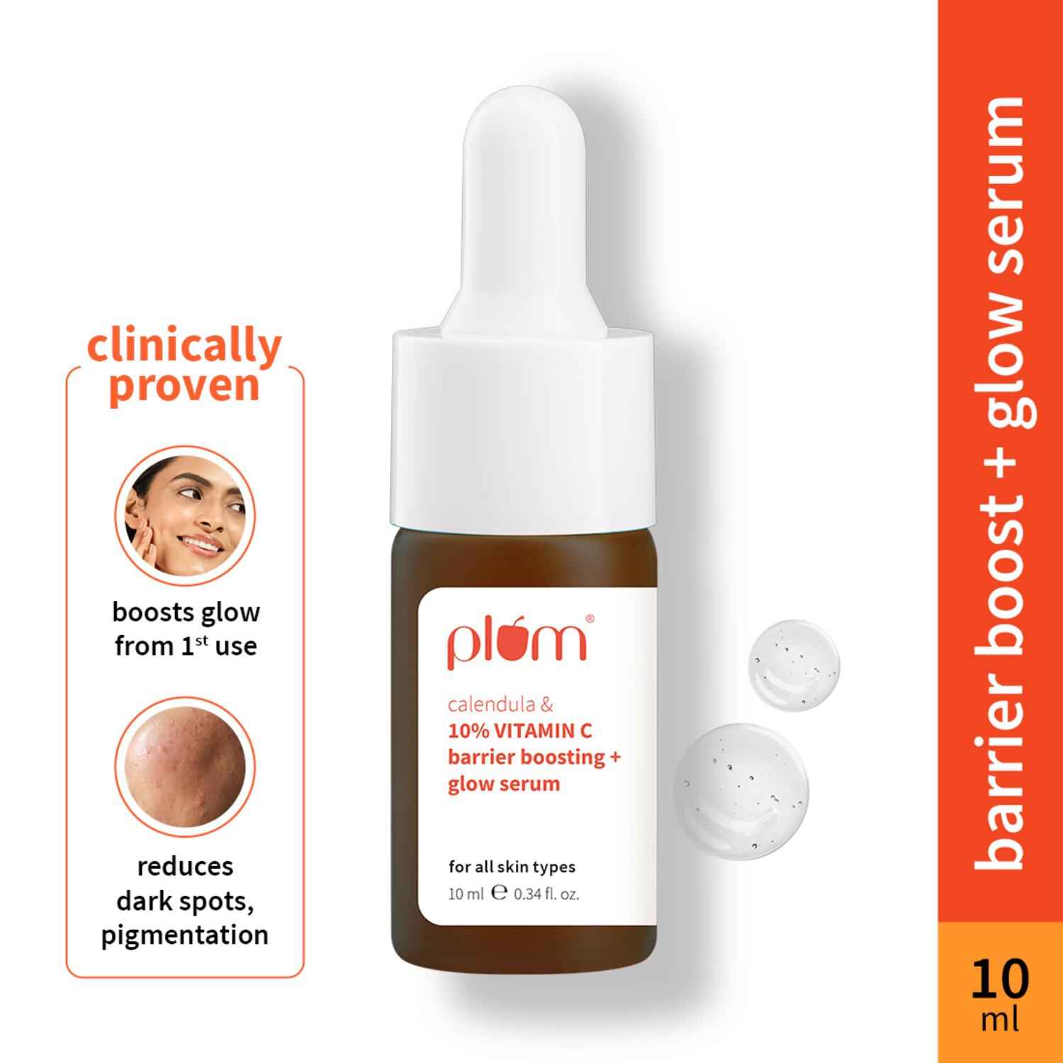 Buy Plum BodyLovin' Calendula & 10% Vitamin C Barrier Boosting + Glow Serum | Boosts glow | Builds skin barrier | 10 ml - Purplle