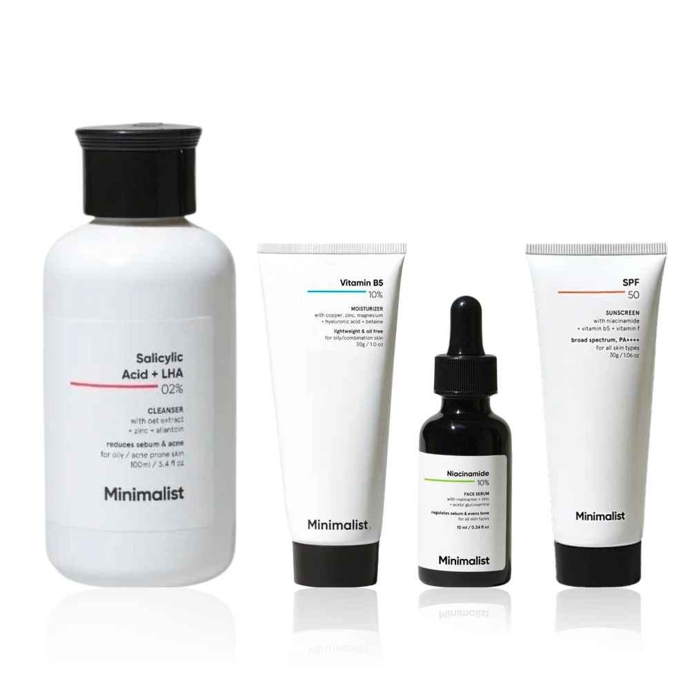 Buy Minimalist CSMS Travel Kit : (Cleanser 100 ml + Niacinamide Serum 10 ml + Moisturizer 30 gm+ Sunscreen 30 gm) Combo of 4 - Purplle