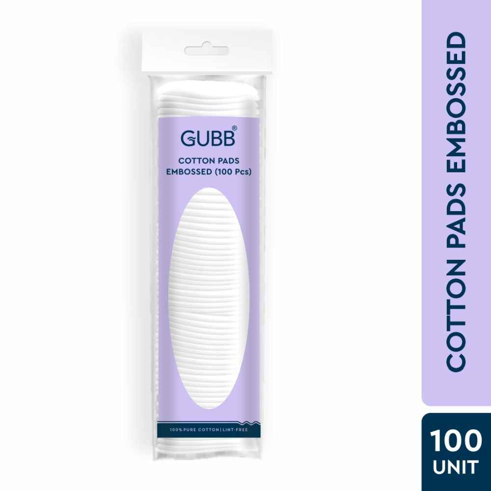 Buy GUBB Cotton Pads for Face Cleansing & Makeup Removal, Embossed - 100 Pads - Purplle