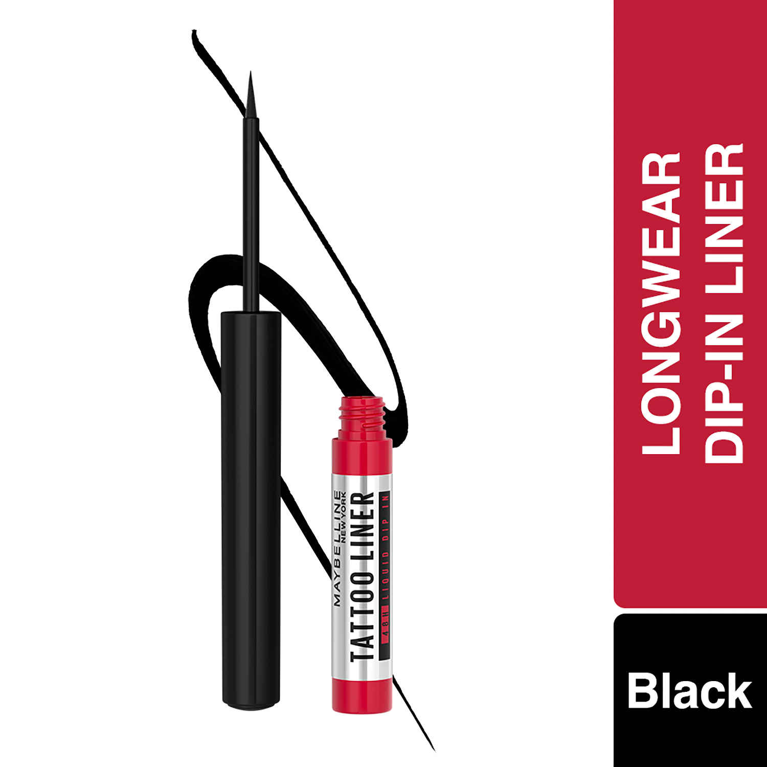 Buy Maybelline New York Tattoo Liquid Eye Liner, Long Lasting Smudge Proof Eyeliner, Waterproof Eyeliner 48H Dip In, Black, 2.1 gm - Purplle