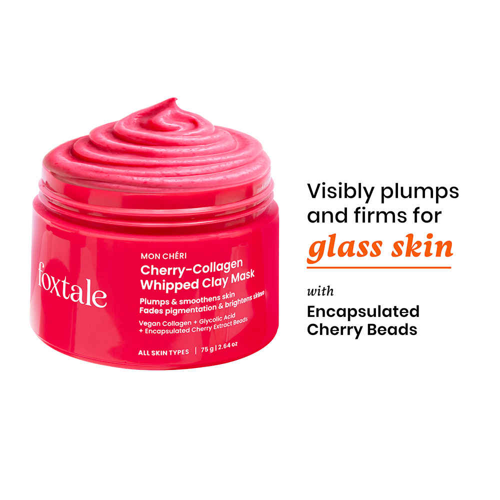 Buy Foxtale Cherry-Collagen Whipped Clay Mask | Plumps, Firms, & Hydrates | 75 gm - Purplle