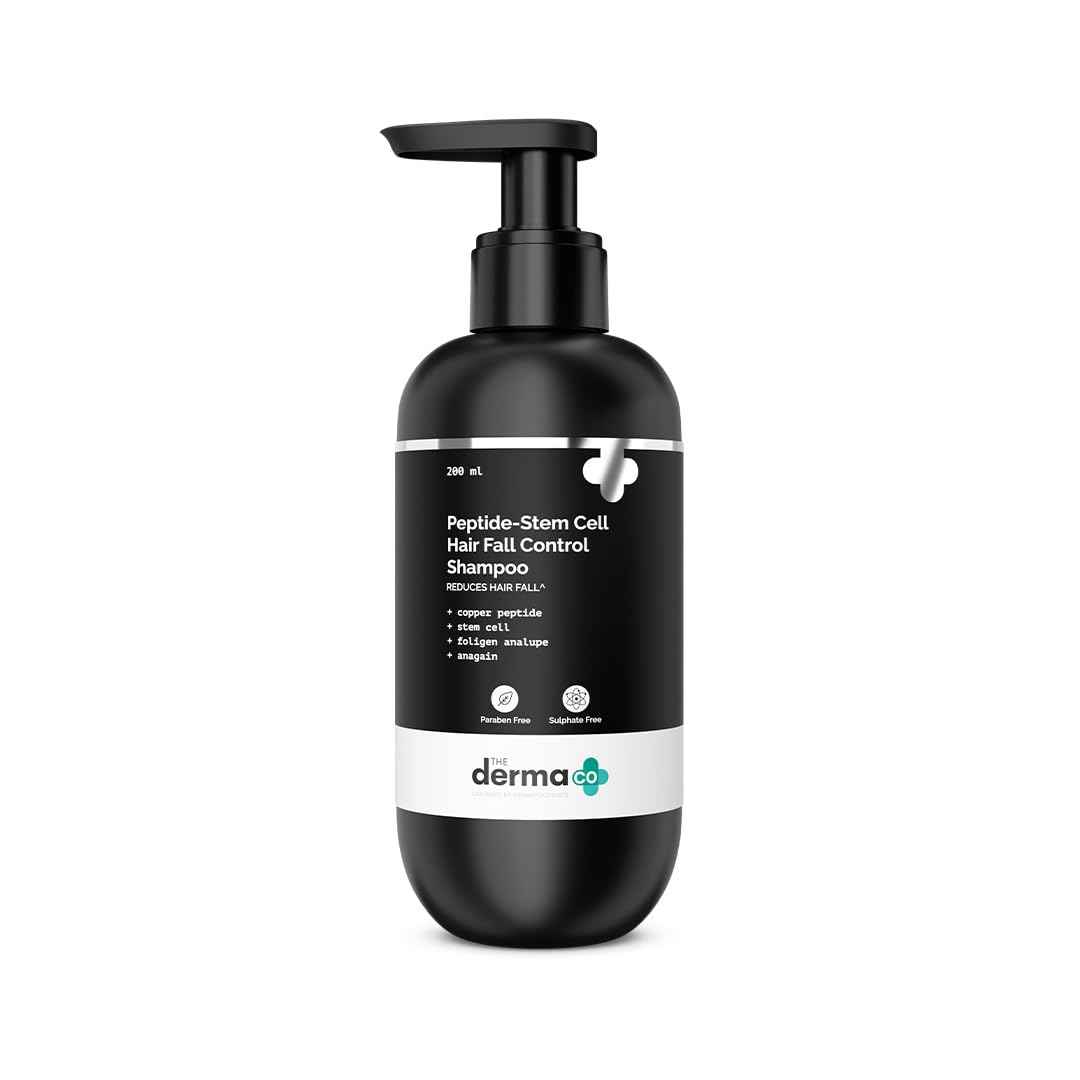 Buy The Derma Co. Peptide- Stem Cell Hair Fall Control Shampoo | Copper Peptide | Stem Cell | Reduces hair fall and breakage | Improves Scalp health - 200 ml - Purplle