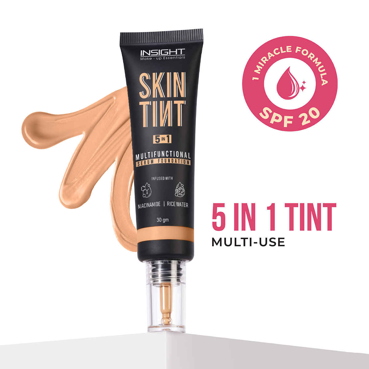Buy Insight Cosmetics Skin Tint 5In1 Multifunctional Serum Foundation - Cappucino - 30 gm - Purplle