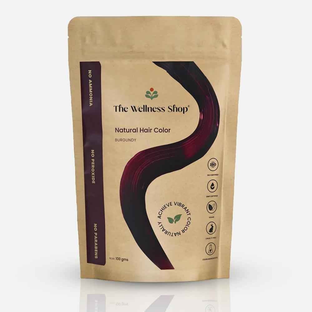 Buy The Wellness Shop Natural Burgundy Hair Colour 100 gm - Purplle