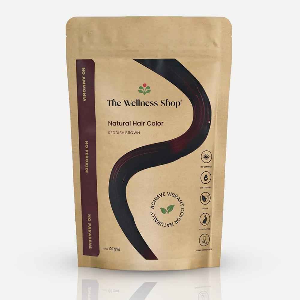 Buy The Wellness Shop Natural Reddish Brown Hair Colour 100 gm - Purplle