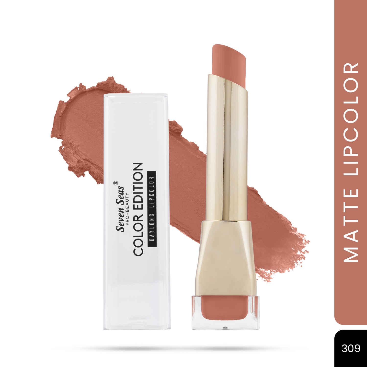 Buy Seven Seas Color Edition Matte Lipstick - 309 (3.5 gm)| Highly Pigmented | Long Lasting | Waterproof | Smudgeproof | Single Coat Application | Lipstick for Women - Purplle