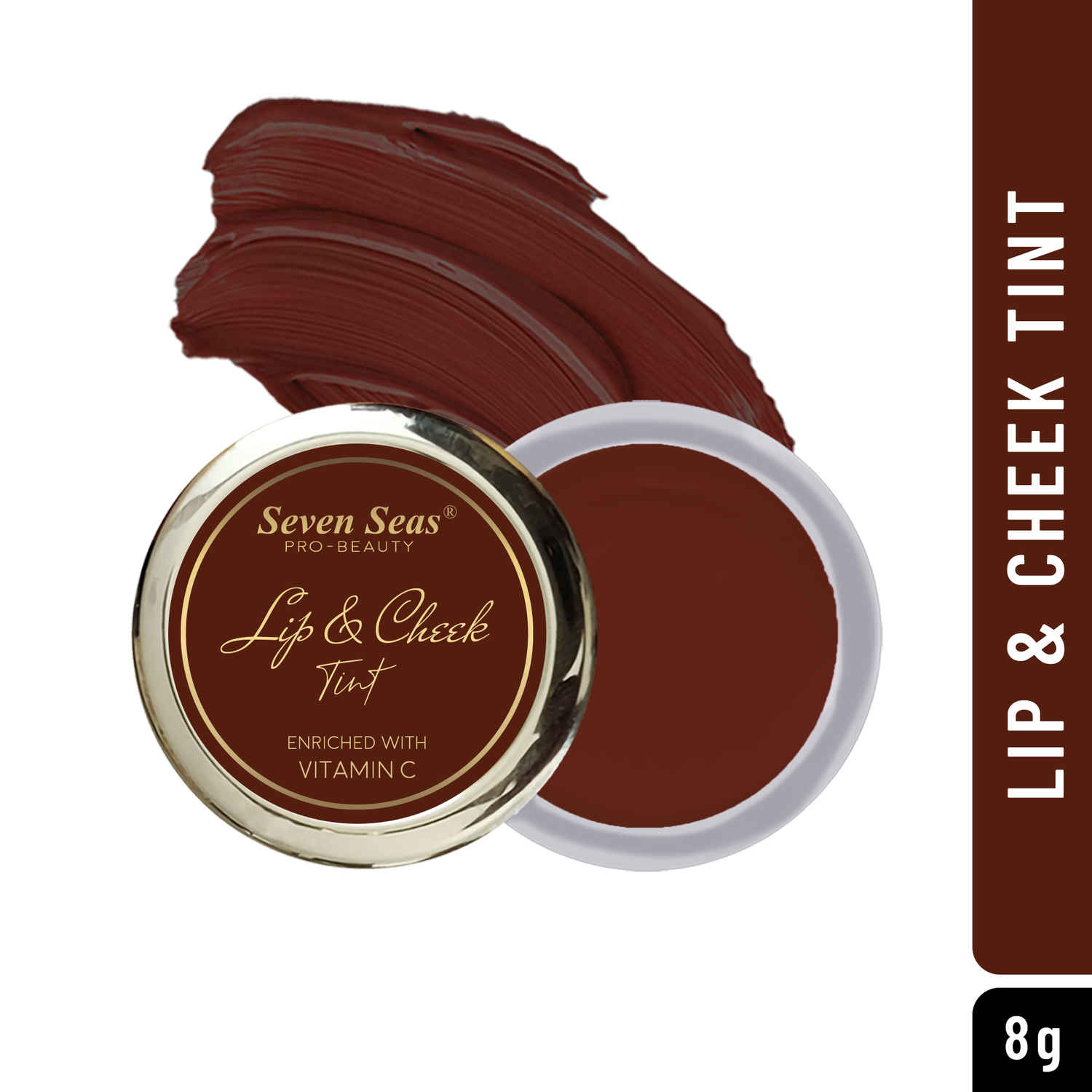 Buy Seven Seas Lip & Cheek Tint - 02 Maroon (8 gm+B28) | Enriched with Vitamin C For Lips, Eyelids & Cheeks, Matte Finish - Purplle