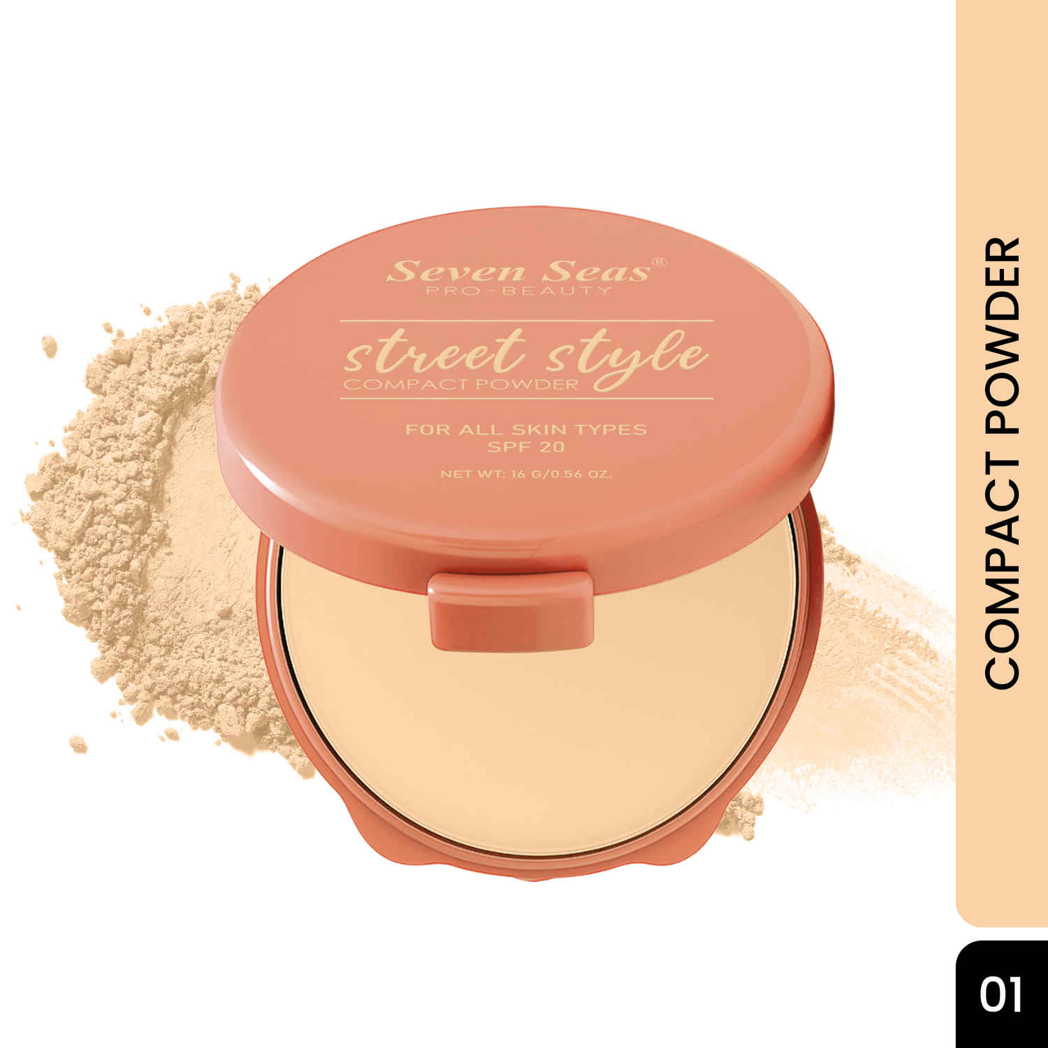 Buy Seven Seas Street Style Compact Powder - (Shade-01, 16 gm) | Perfect Coverage | Soft Texture | Compact Powder for Women | SPF-20 - Purplle