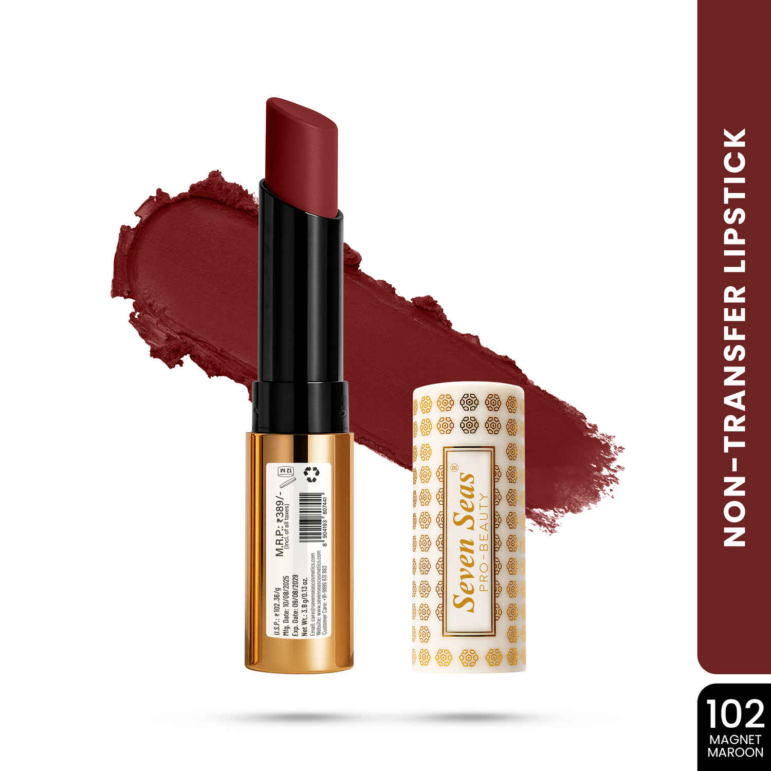 Buy Seven Seas Velvet Shot Matte Lipstick - 102-Magnet Maroon (3.8 gm) | 24 Hr. Long Lasting and Waterproof | Lipstick for Women - Purplle